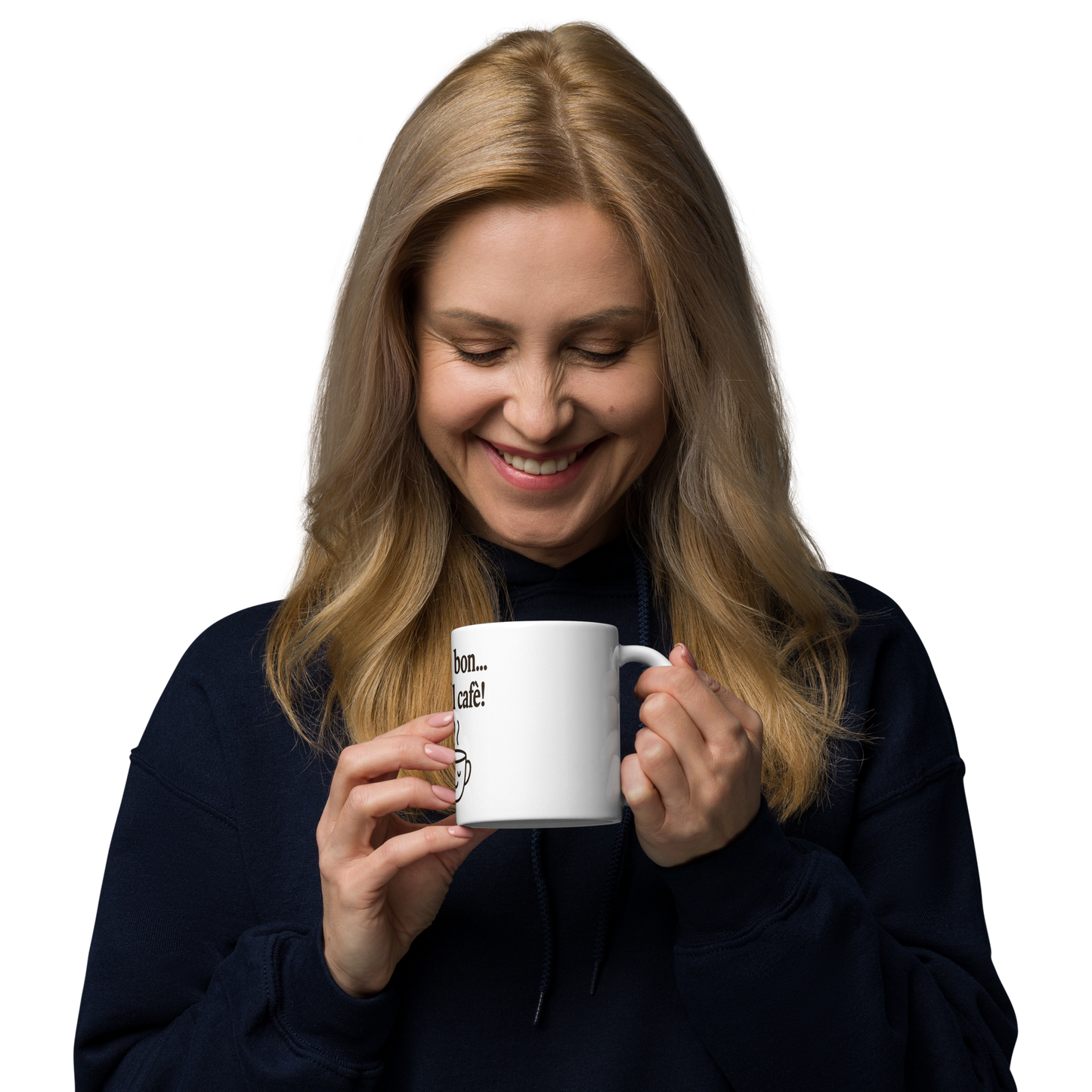 Tazza bianca : "L'umor bon l'è int al cafè!"