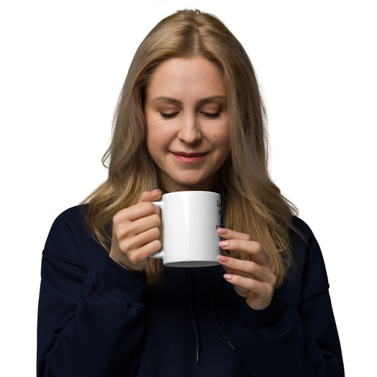 Tazza bianca : "La vita l'è mei cun un bel cafè in man."